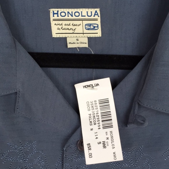 Honalua Blue Button Down Hawaii Shirt - Picture 2 of 5